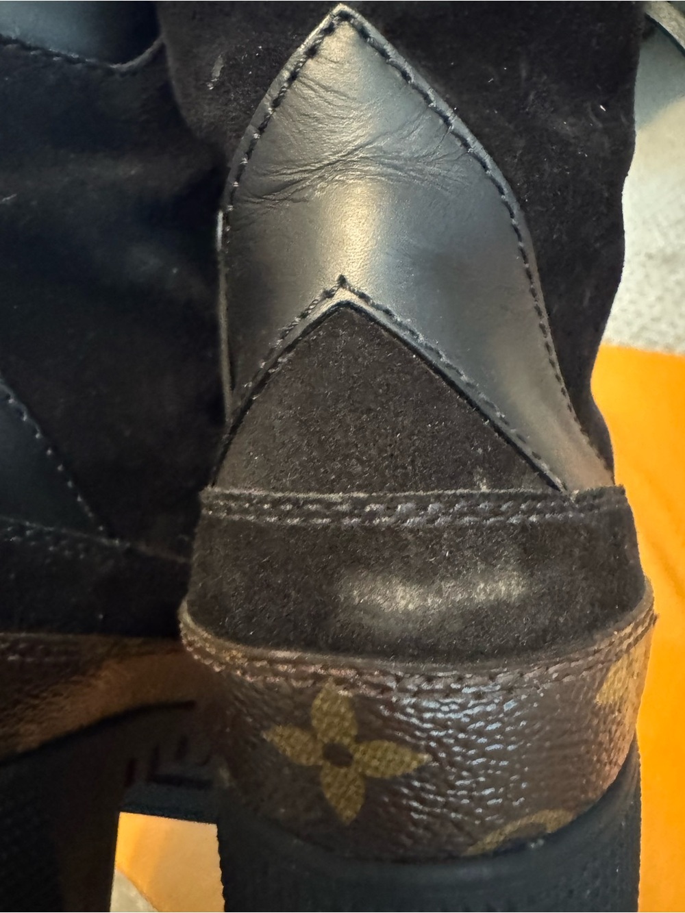 LOUIS VUITTON Monogram Black Suede Calfskin Leather Laureate Platform Desert Boo - Picture 7 of 10